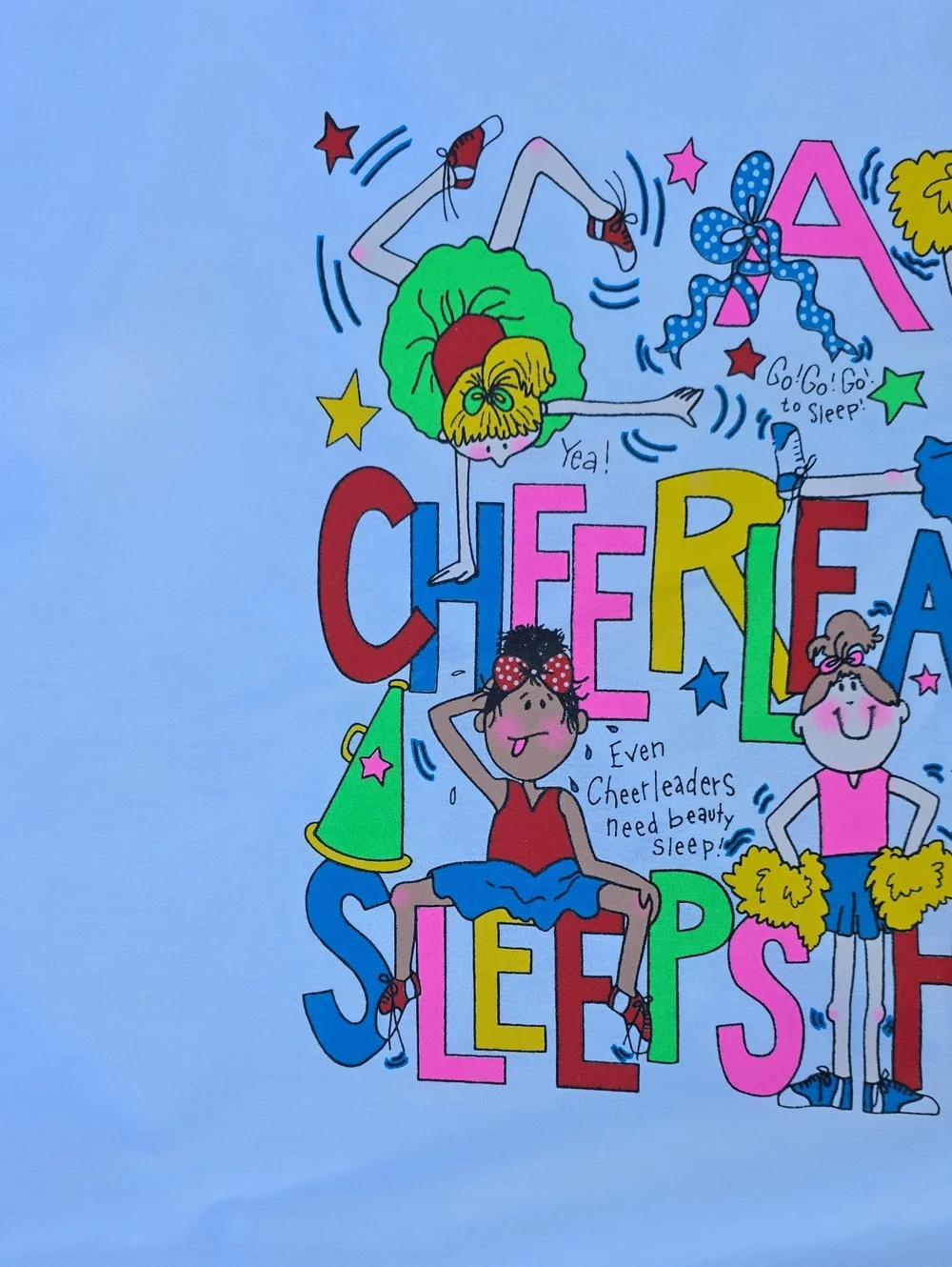 A Cheerleader Sleeps Here Adorable White Decorated Graphic Pillowcase